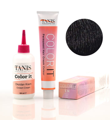 TANIS COLOR-IT Permanent Hårfärg 1N Svart (100 ml)