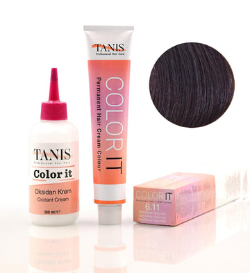 TANIS COLOR-IT Permanent Hårfärg 6.11 Mörkblond Intensiv Aska (100 ml)