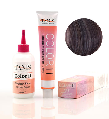TANIS COLOR-IT Permanent Hårfärg 7.11 Mellanblond Intensiv Aska (100 ml)