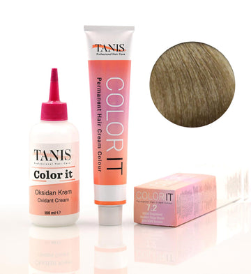TANIS COLOR-IT Permanent Hårfärg 7.2 Mellan Askkastanj (100 ml)