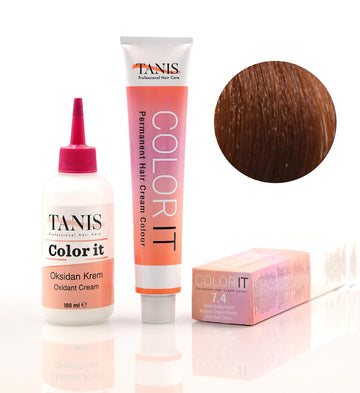 TANIS COLOR-IT Permanent Hårfärg 7.4 Mellankopparblond (100 ml)