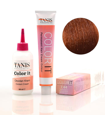 TANIS COLOR-IT Permanent Hårfärg 7.44 Rödkopparblond (100 ml)