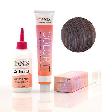 TANIS COLOR-IT Permanent Hårfärg 8.11 Ljusblond Intensiv Aska (100 ml)
