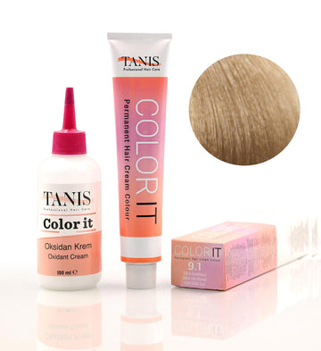 TANIS COLOR-IT Permanent Hårfärg 9.1 Ljus Askblond (100 ml)